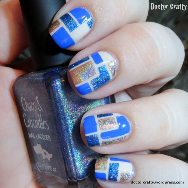 blue mosaic nail art striping tape manicure barry m damson chaos and crocodiles sleeper cell opi my vampire is buff colors by llarowe blonde ambition